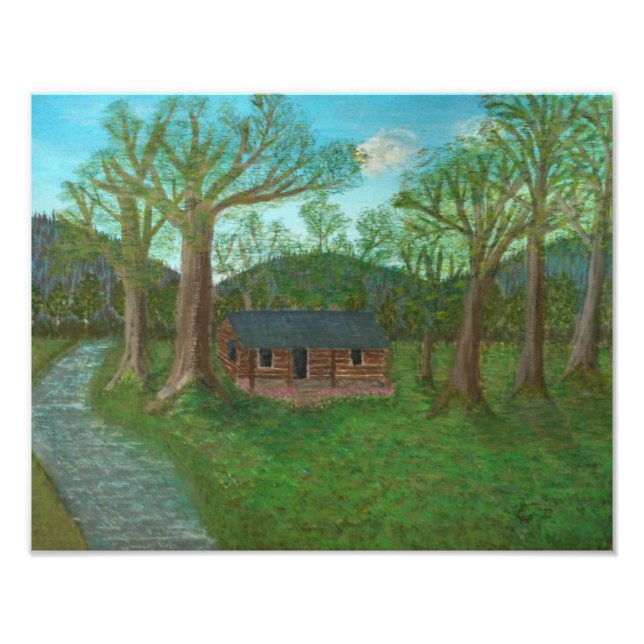 Log Cabin and Trees Photo Print (Front)