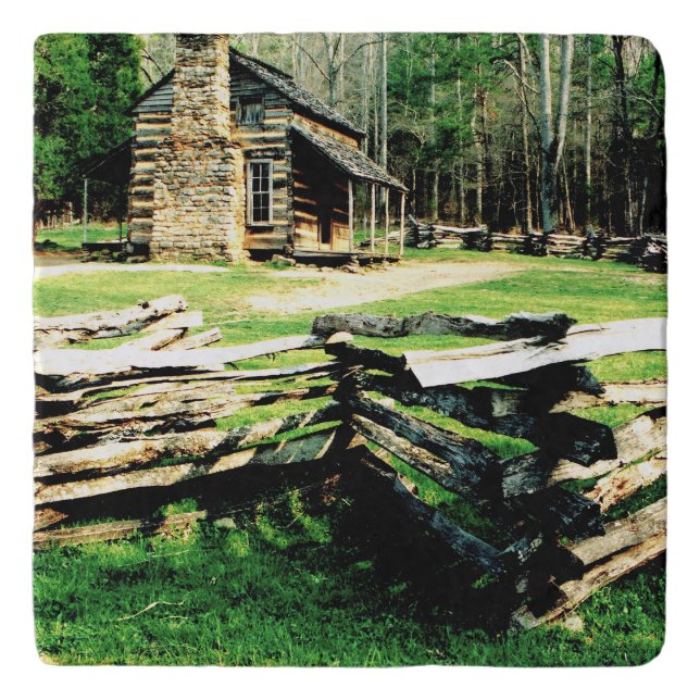 Log Cabin at Cades Cove Trivet (Front)