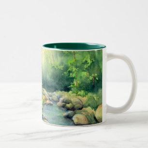 LOG CABIN by SHARON SHARPE Two-Tone Coffee Mug