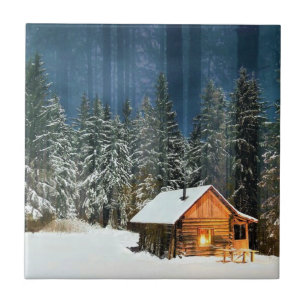 Log Cabin Ceramic Tile