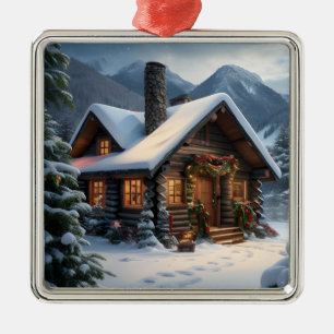 Log Cabin Christmas Ornament