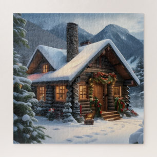 Log Cabin Christmas Puzzle