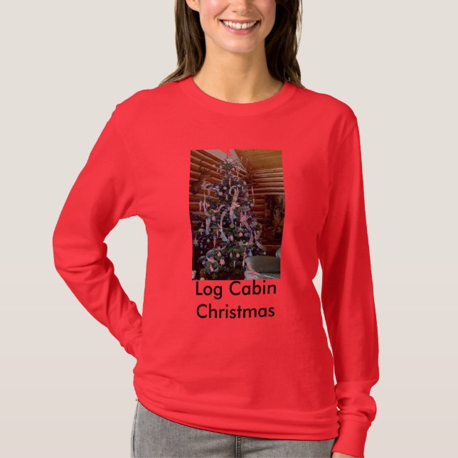 Log Cabin Christmas T-Shirt (Front)