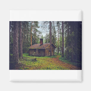 Log Cabin Cottage House Home Finland Landscape Magnet