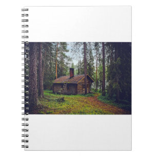 Log Cabin Cottage House Home Finland Landscape Notebook