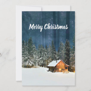 Log Cabin Holiday Card