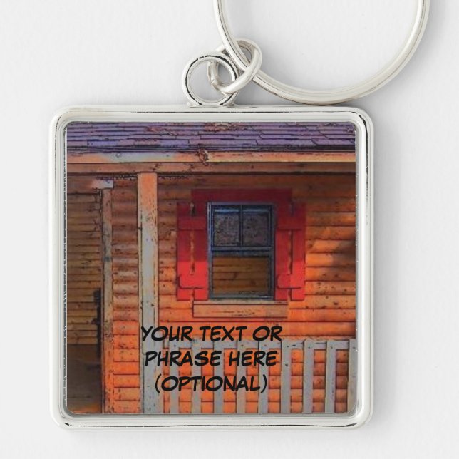 Log Cabin Home Keychain (Front)