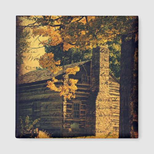 Log Cabin in Autumn Magnet