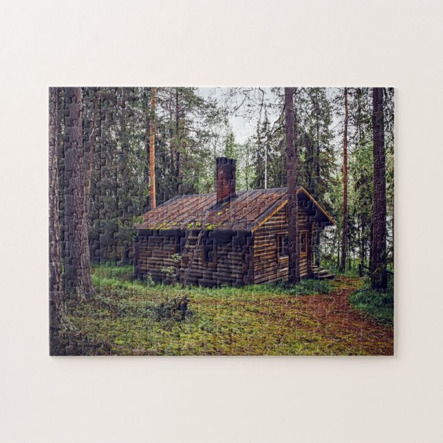 LOG CABIN IN THE WOODS JIGSAW PUZZLE (Horizontal)