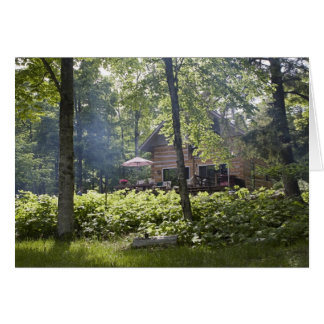 Log Cabin in Woods Cards