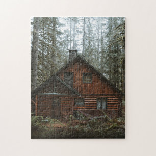 LOG CABIN IN WOODS JIGSAW PUZZLE