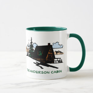 Log Cabin Lake House Woods Custom Text Mug
