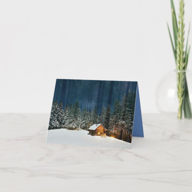 Log Cabin Letterpress Thank You Card (Front)