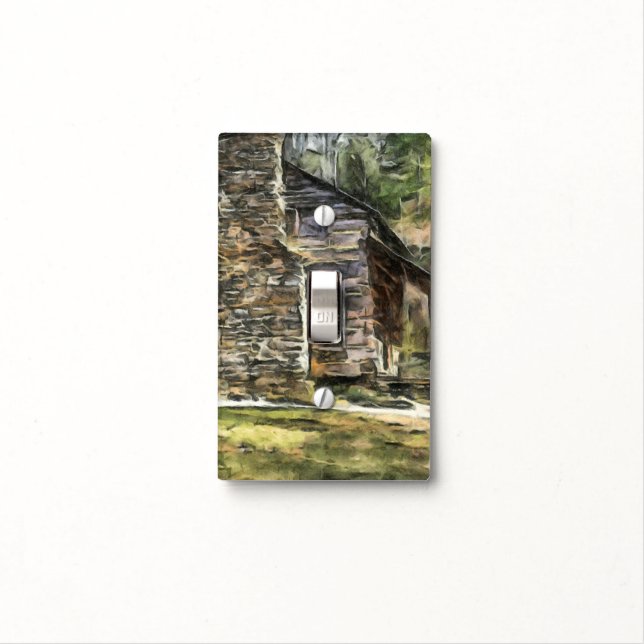 LOG CABIN LIGHT SWITCH COVER SINGLE TOGGLE (In Situ)