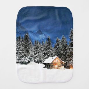 Log Cabin Mountain View Baby Burp Cloth