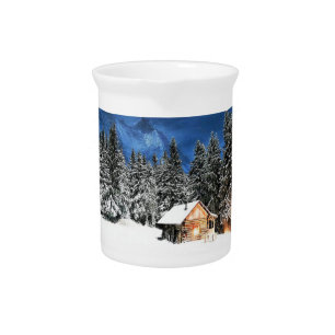 Log Cabin Mountain View Beverage Pitcher