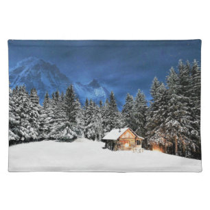 Log Cabin Mountain View Cloth Placemat