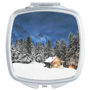 Log Cabin Mountain View Compact Mirror