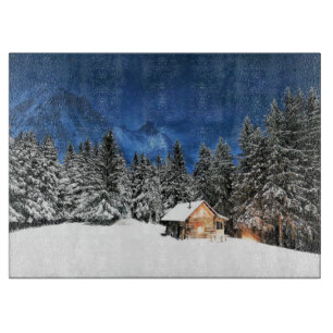 Log Cabin Mountain View Cutting Board