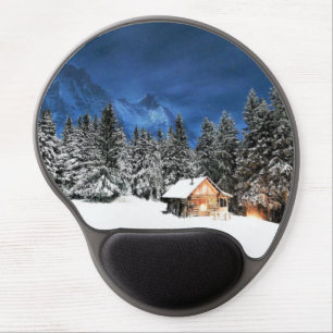 Log Cabin Mountain View Gel Mouse Pad