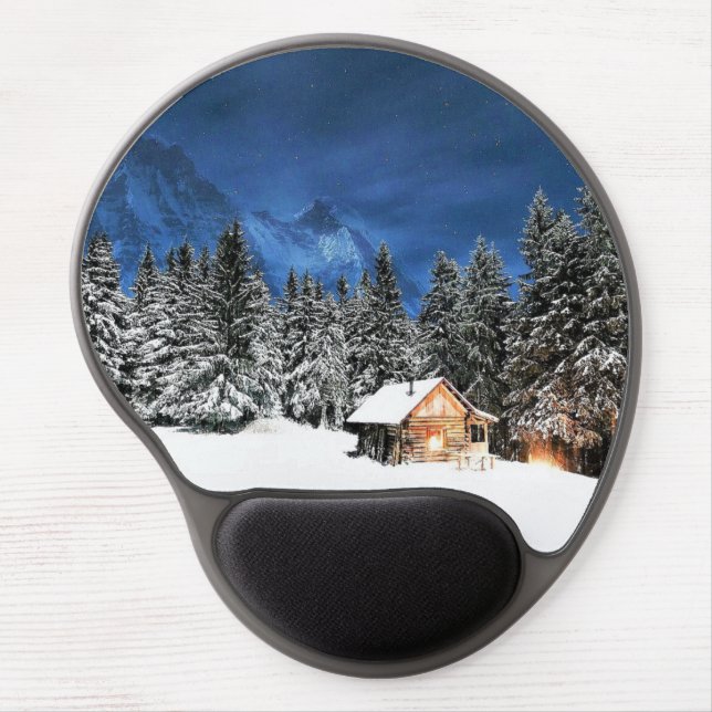 Log Cabin Mountain View Gel Mouse Pad (Front)