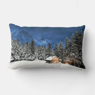 Log Cabin Mountain View Lumbar Pillow