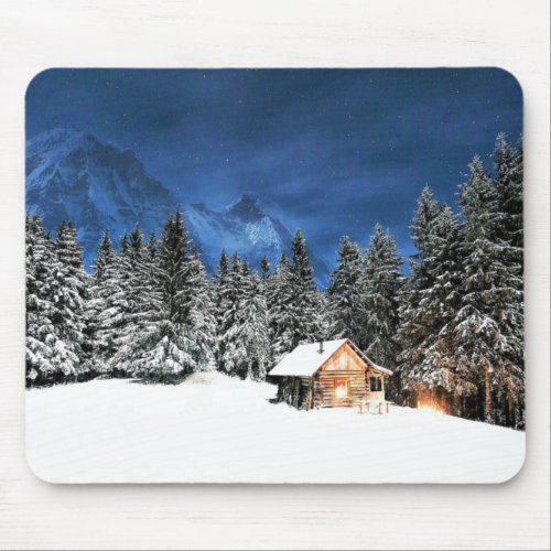 Log Cabin Mountain View Mouse Pad