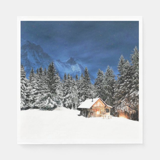 Log Cabin Mountain View Napkins (Front)