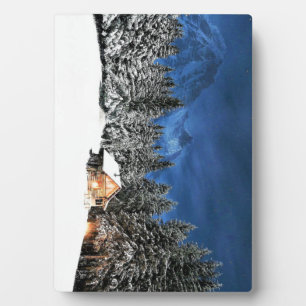 Log Cabin Mountain View Plaque