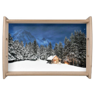 Log Cabin Mountain View Serving Tray