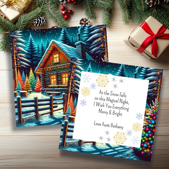 Log Cabin on Christmas Eve Personalized (Creator Uploaded)