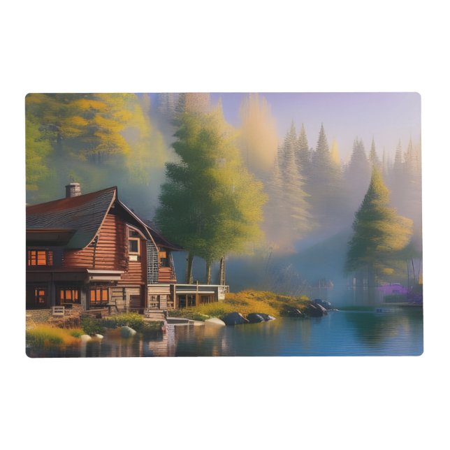 Log Cabin on the water Placemat (Front)