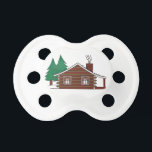 Log Cabin Pacifier<br><div class="desc">Home sweet home is a cabin in the woods. This design brings rustic charm to creations for camping and outdoor activities.</div>