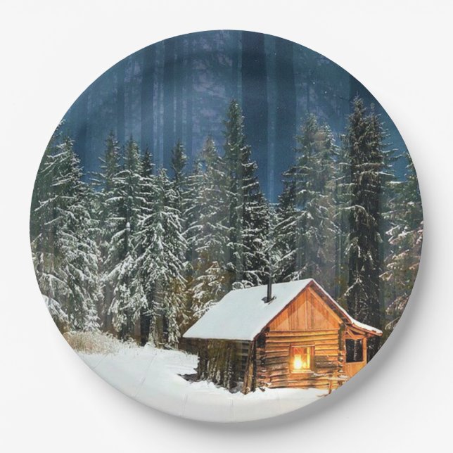 Log Cabin Paper Plates (Front)