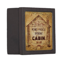 Log Cabin Personalized Faux Wood Jewelry Box