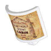 Log Cabin Personalized Faux Wood Night Light (Angled)
