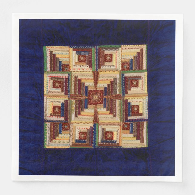 Log Cabin quilt Paper Dinner Napkins (Front)