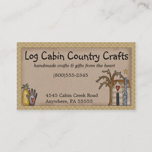 Log Cabin Rustic Primitive Country Business Card