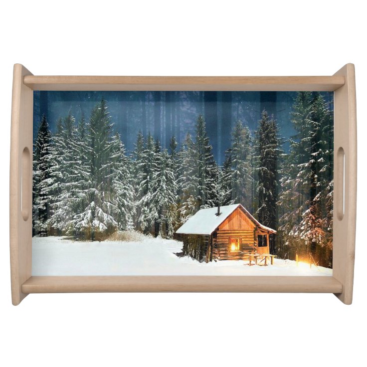 Log Cabin Serving Tray Zazzle