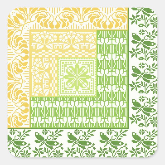 Log Cabin Spring Square Sticker (Front)
