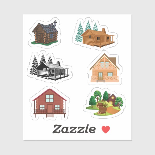 Log Cabin Stickers (Sheet)