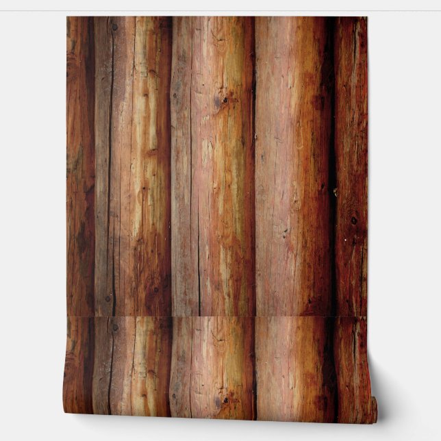 LOG CABIN  wall paper (Install horizontally) (Unrolling)