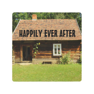 LOG CABIN WEDDING GIFT METAL SIGN WALL DECOR