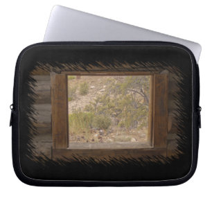Log Cabin Window Laptop Sleeve