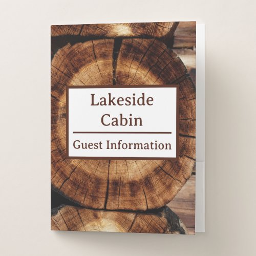 Log Cabin Woodys Airbnb Vacation Rental Pocket Folder