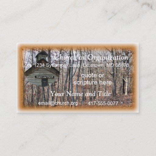 Customizable Log Church Business Cards