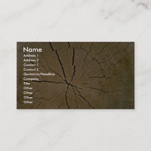 Log, cross-section business card template