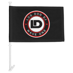 Log Dog DJ Car Flag