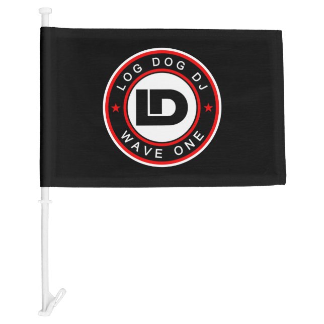 Log Dog DJ Car Flag (Front)