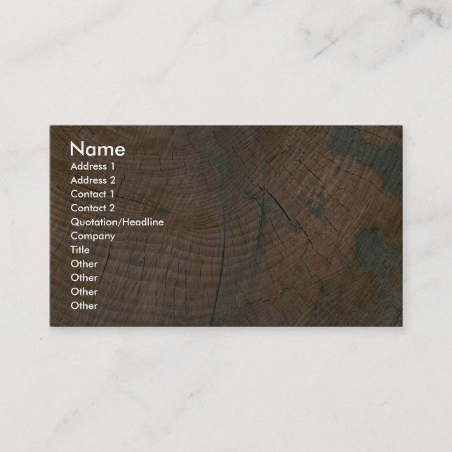 Log, grain business card (Front)